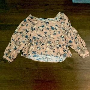American Eagle babydoll cropped blouse